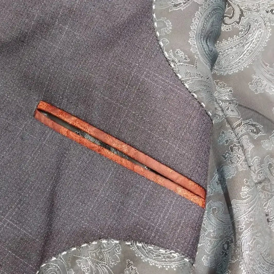 Terno Azul com Interior Cinza Slim