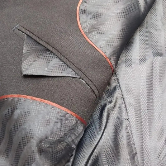 Terno Azul Marinho com Interior Azul em Listras Premium